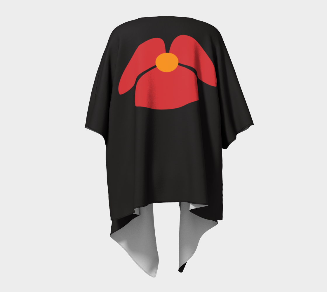 Kimono - Flores - negro