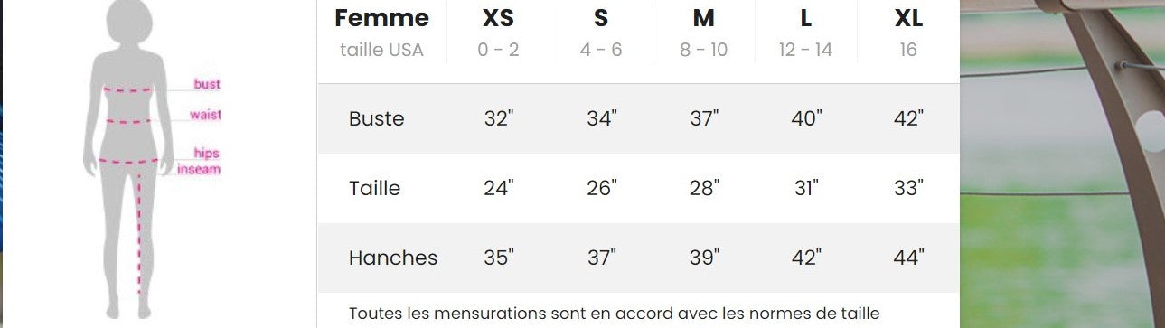 Charte des grandeurs - Size Chart