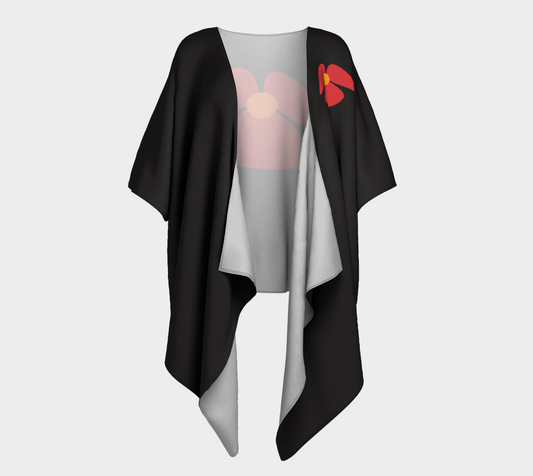 Kimono - Flores - negro